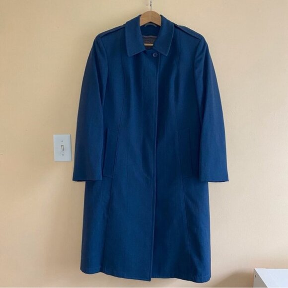 Vintage Canadian Air Force 100% Wool Blue Lined Long Overcoat Jacket Woman Large - Picture 15 of 15